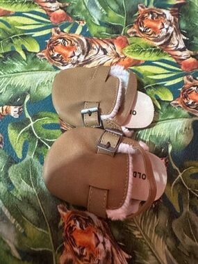 Baby Faux-Suede Buckle Booties in Tan 0-3 month